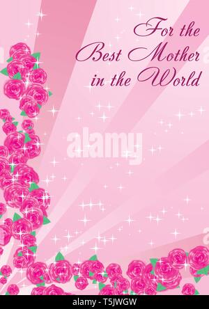 Vector background with roses for   Mother`s day Stock Vector